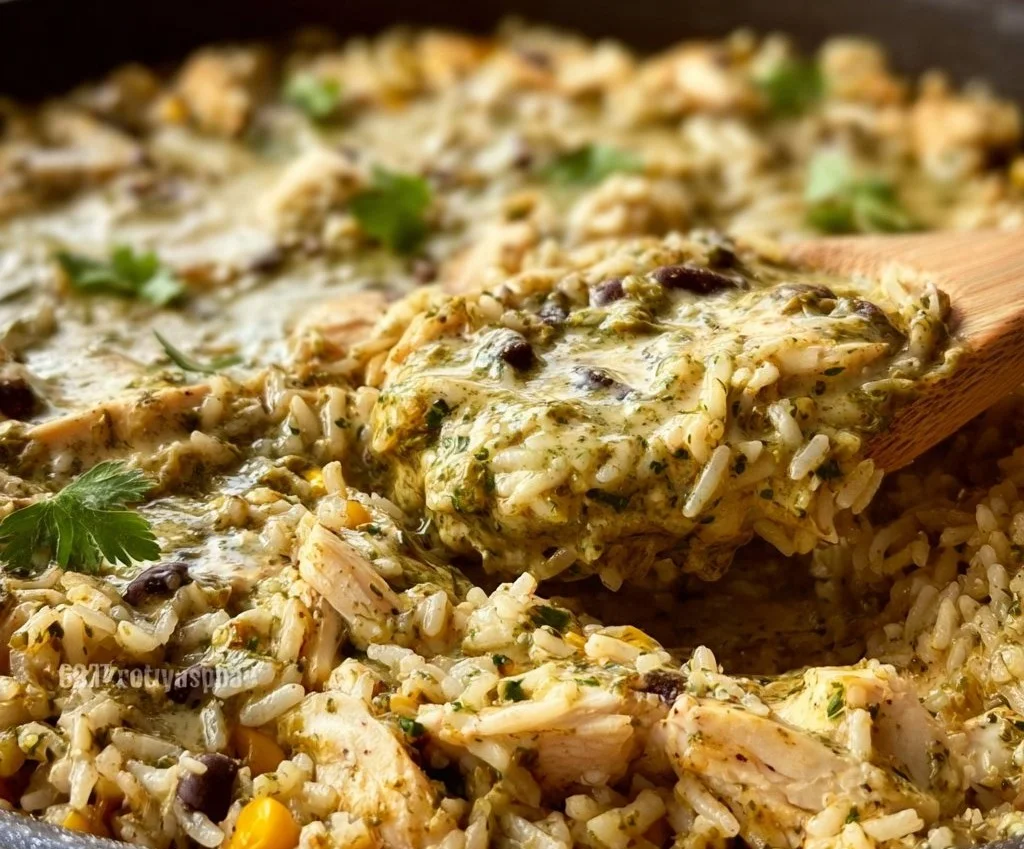 Poêlée de poulet au riz et salsa verde