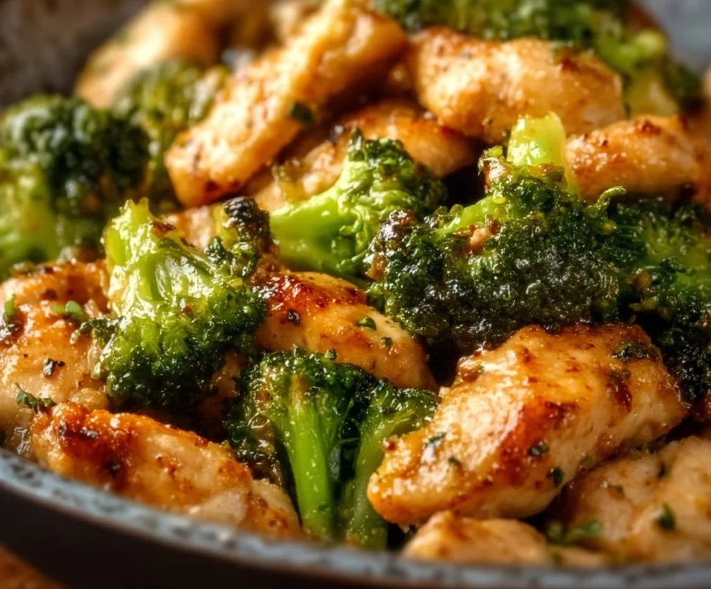 Poulet et brocoli sautés à la friteuse à air, faible en glucides