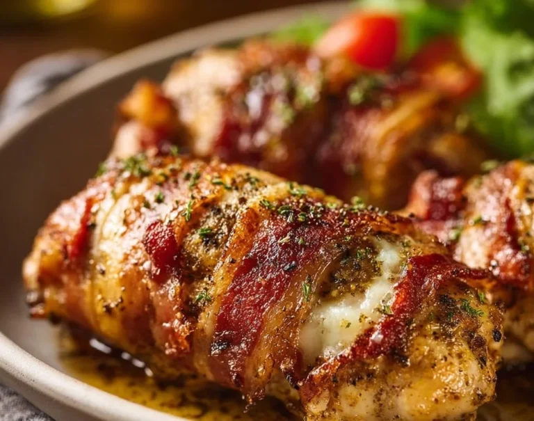 Poulet Parmesan croustillant avec une garniture de bacon doré et savoureux