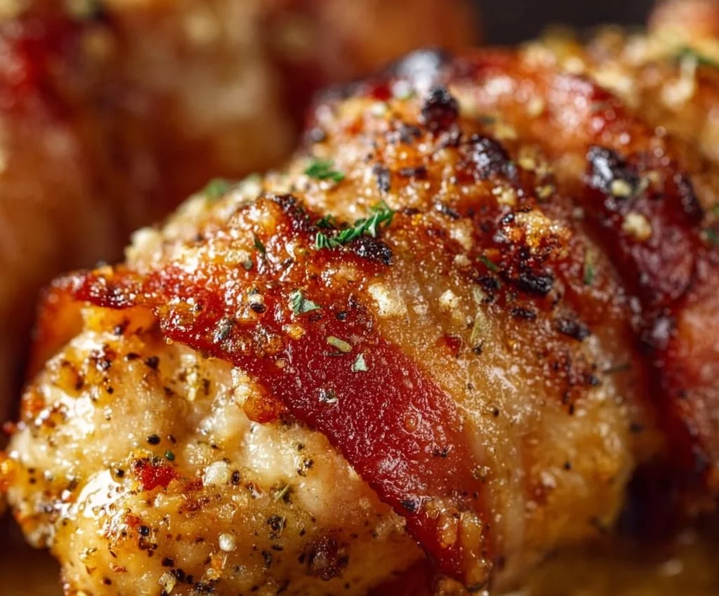 Poulet Parmesan croustillant nappé de bacon