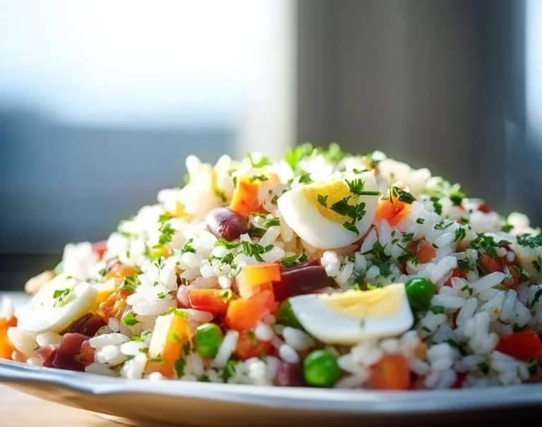 Recette de salade de riz complète et équilibrée avec légumes et protéines