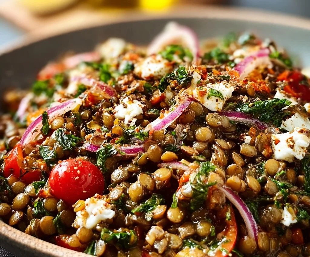 Salade méditerranéenne de lentilles