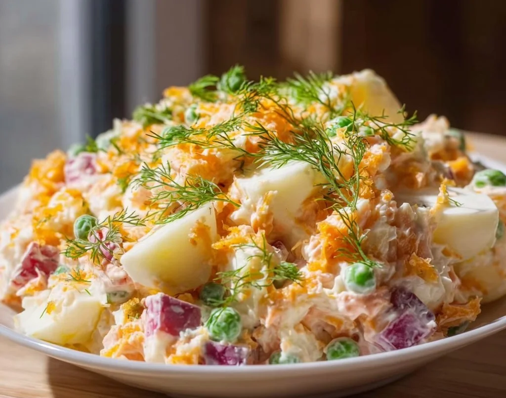 Recette de Salade Russe avec légumes et mayonnaise