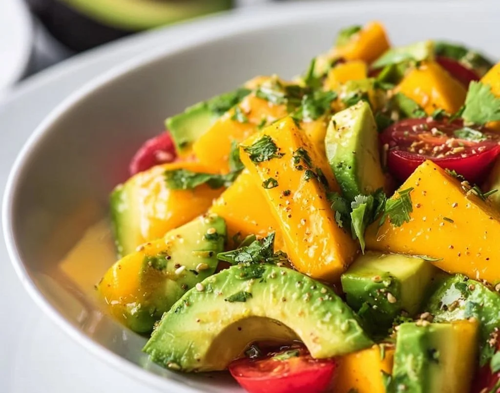 Salade tropicale à l'avocat et à la mangue