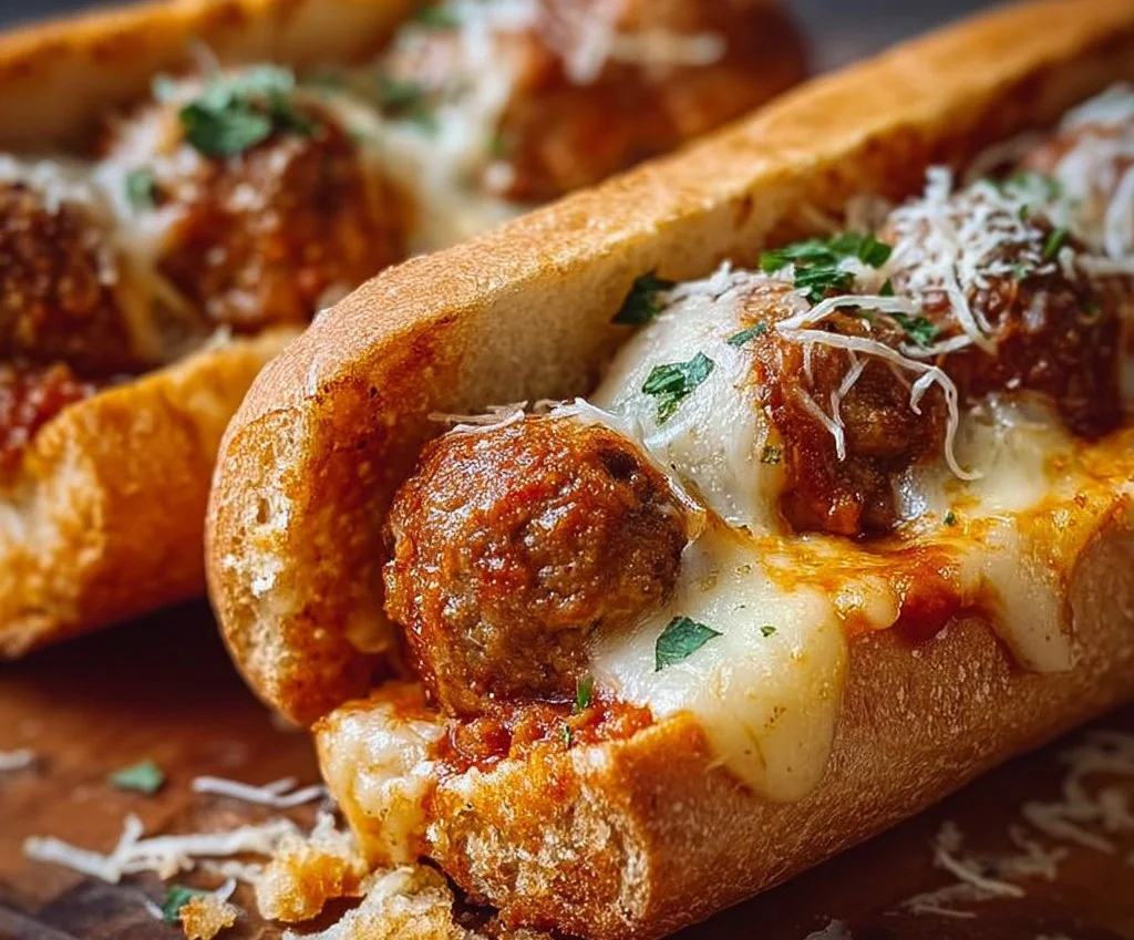 Sandwichs sous-marins aux boulettes de viande au fromage fondant