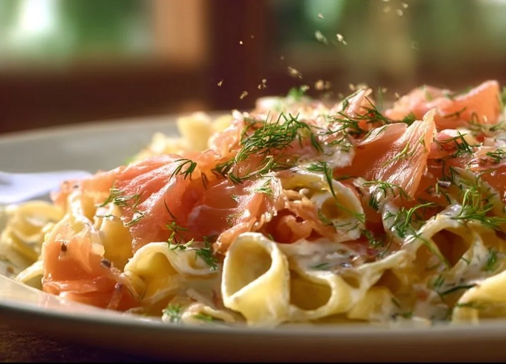 Tagliatelles crémeuses au saumon fumé