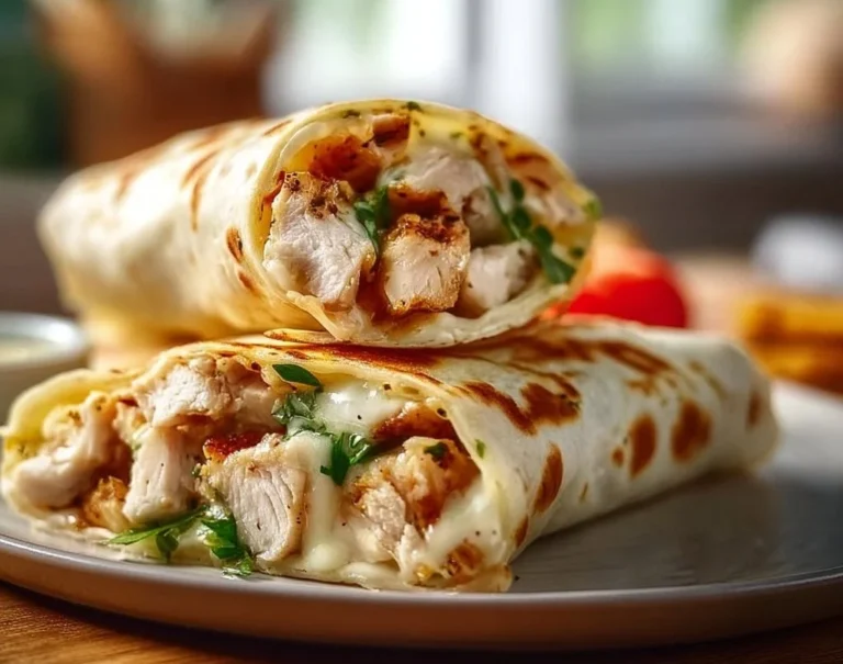 Wraps de poulet à l'ail et au fromage, recette faible en glucides
