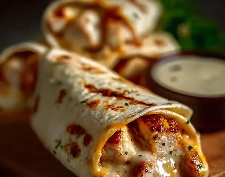Wraps de Poulet avec fromage et sauce à l'ail, repas rapide délicieux